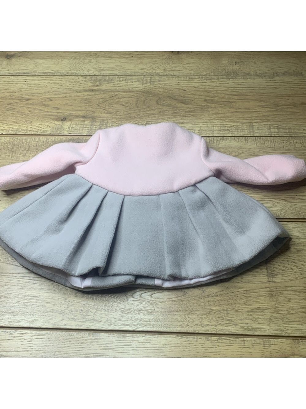 Tahari Baby Pink & Gray Full Length Pleated Coat Size 0-3 months - Picture 5 of 5